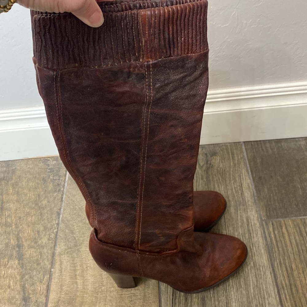 Frye Mimi scrunch boot all leather brown size 6.5 M. - Picture 4 of 16